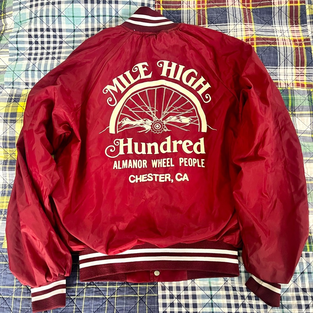 MILE HIGH HUNDRED chester lake almanor Cycling Bomber jacket Men’s M Made In USA